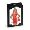 Robe rouge moulante ajourée filet Paris Hollywood