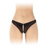 String ouvert avec perles Sophie - noir