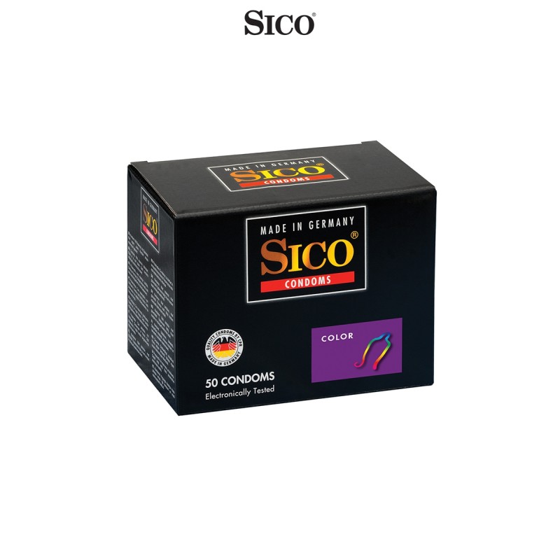 50 préservatifs Sico COLOUR