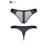 String noir wetlook et mesh - Regnes