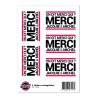 5 stickers J&M blanc logo rectangle