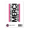 Grand sticker J&M rectangle blanc