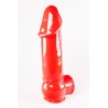 Gaine de pénis semi-réaliste rouge 19x4,5 cm - Zizi