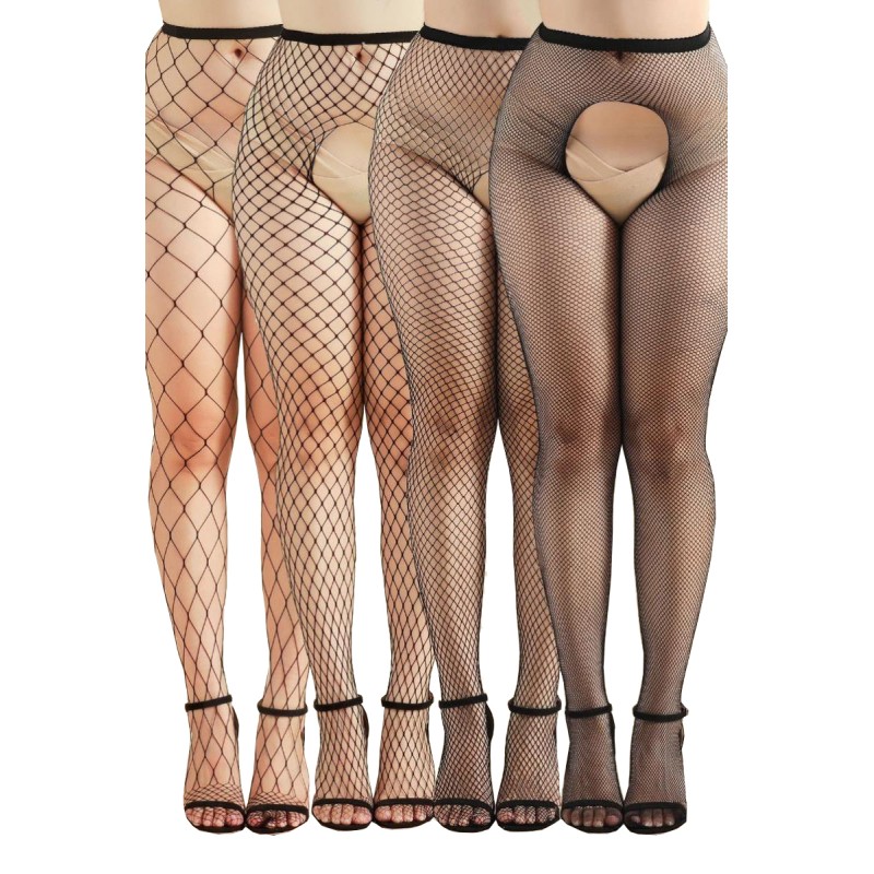 Pack 4 collants ouverts résille Pack 4 collants ouverts résille